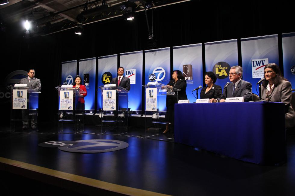 City Council candidates face off in debate at Cal State L.A.’s Pat Brown Institute