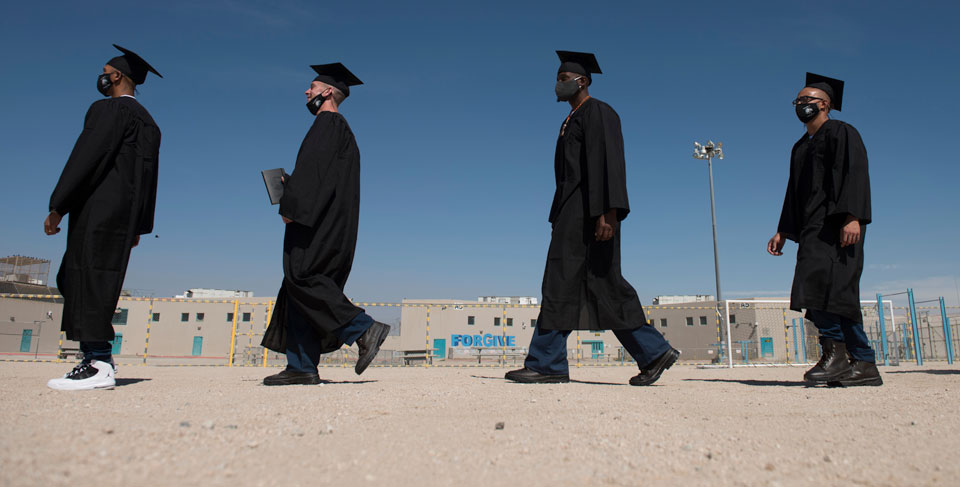 Students in Cal State LA’s Prison B.A. Graduation