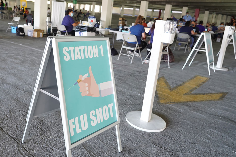 Community members, students, faculty and staff received flu shots during a community health fair at Cal State LA.