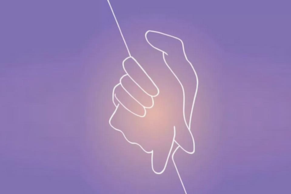 Graphic for LAforAll of two hands holding.