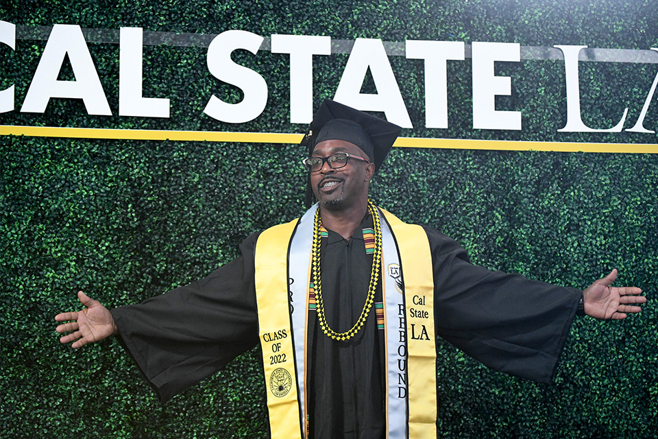Formerly incarcerated students from Cal State LA’s pioneering prison education program celebrate earning degrees at Commencement
