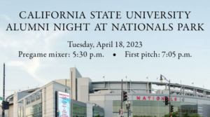A flyer promoting CSU Alumni Night.