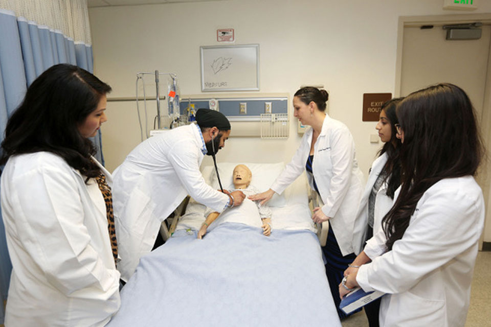 Nursing students participating in an assignment.