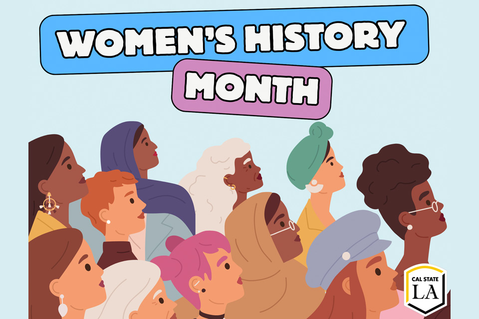 A flyer advertising Women's History Month in March 2024.