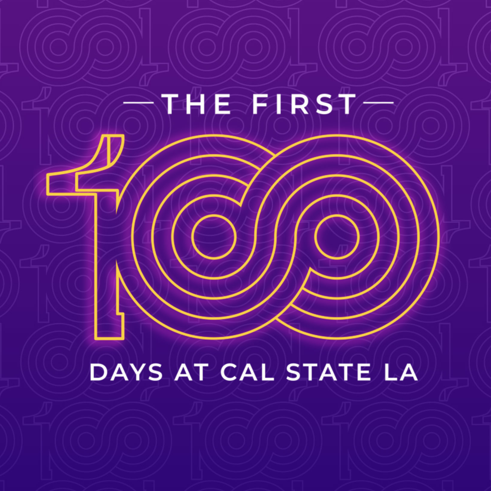 The First 100 Days at Cal State LA logo.