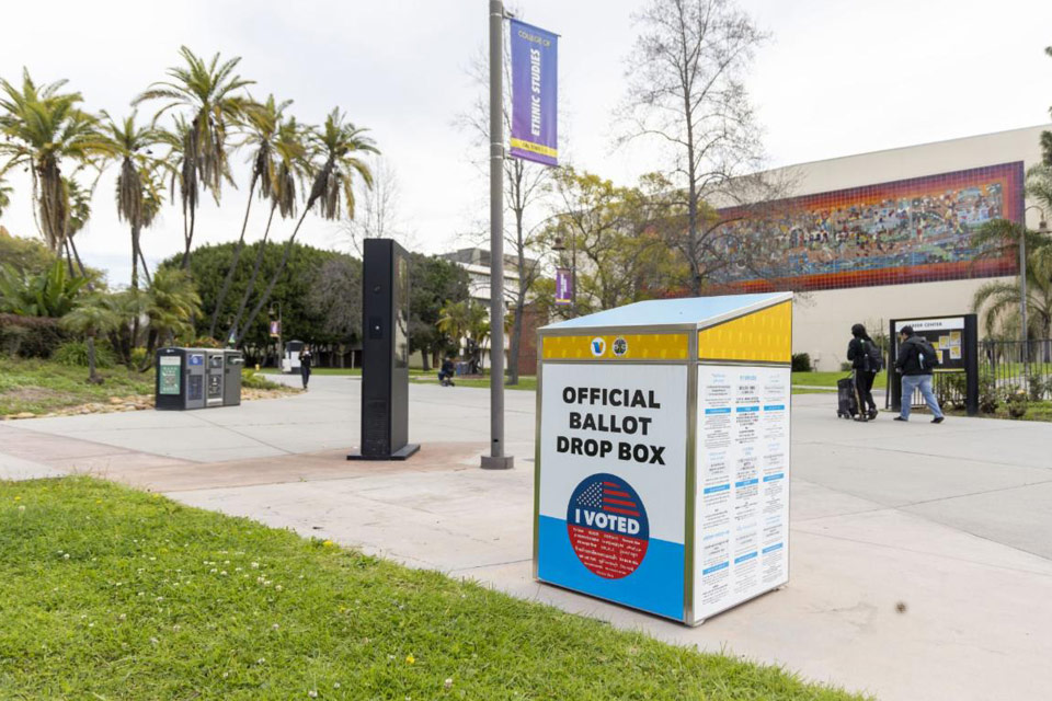 A ballot drop off box.